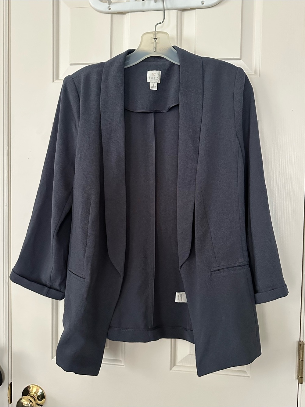 LC Lauren Conrad Open-Front Slate Blue Blazer Jacket for Women size 8